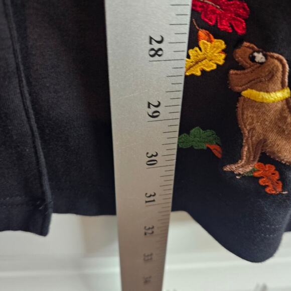 Vintage Bechamel Cat Dog Top Women Large Black Embroidered Sleeveless Pets Retro - Picture 8 of 10